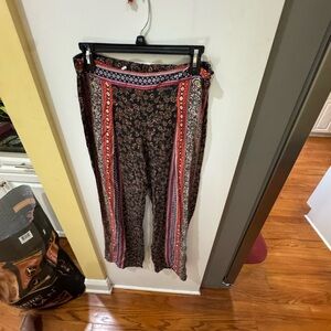 Gypsies & Moondust Red and Black Wide Leg Pants